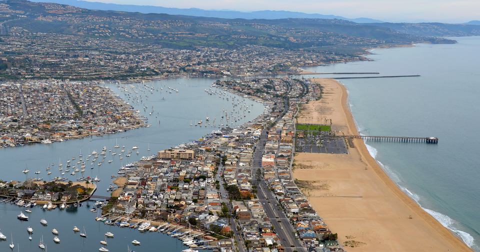 The Balboa Peninsula and the Pacific